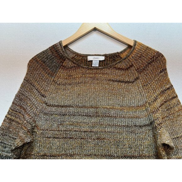 Cj Banks Womens Pullover Sweater Knit Long Sleeve Size 1X Brown Stripe Oversized - Picture 5 of 12
